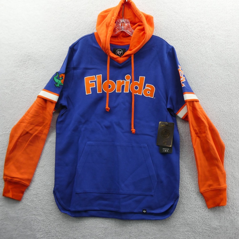 '47 Hoodie Men Medium Florida Gators Blue Orange College Vault Pullover Football